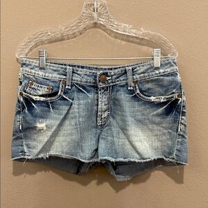 BKE Distressed Light Blue Jean Shorts